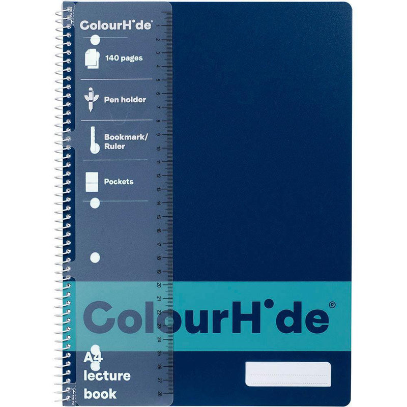 Colourhide Lecture Notebook 140 Page A4 Navy Blue 5 Pack 1719527J (5 Pack) - SuperOffice