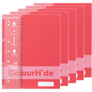 Colourhide Lecture Notebook 140 Page A4 Watermelon Red Pack 5 1719518J - SuperOffice