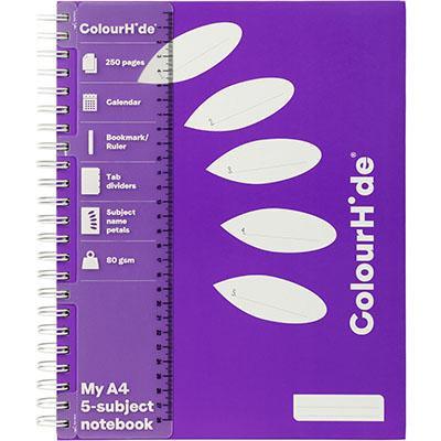 Colourhide My 5-Subject Hardcover Notebook 250 Page A4 Purple 1714019G - SuperOffice