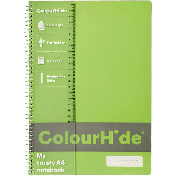 Colourhide My Trusty Notebook 120 Page A4 Fluoro Green 1719401H - SuperOffice