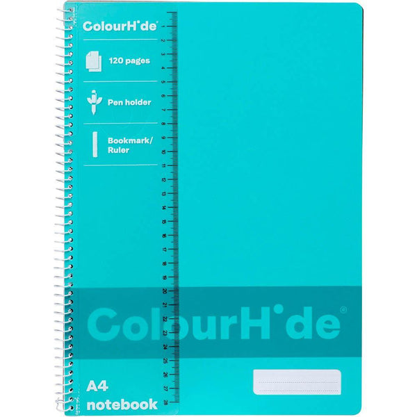 Colourhide Notebook 120 Page A4 Aqua 1719432J - SuperOffice