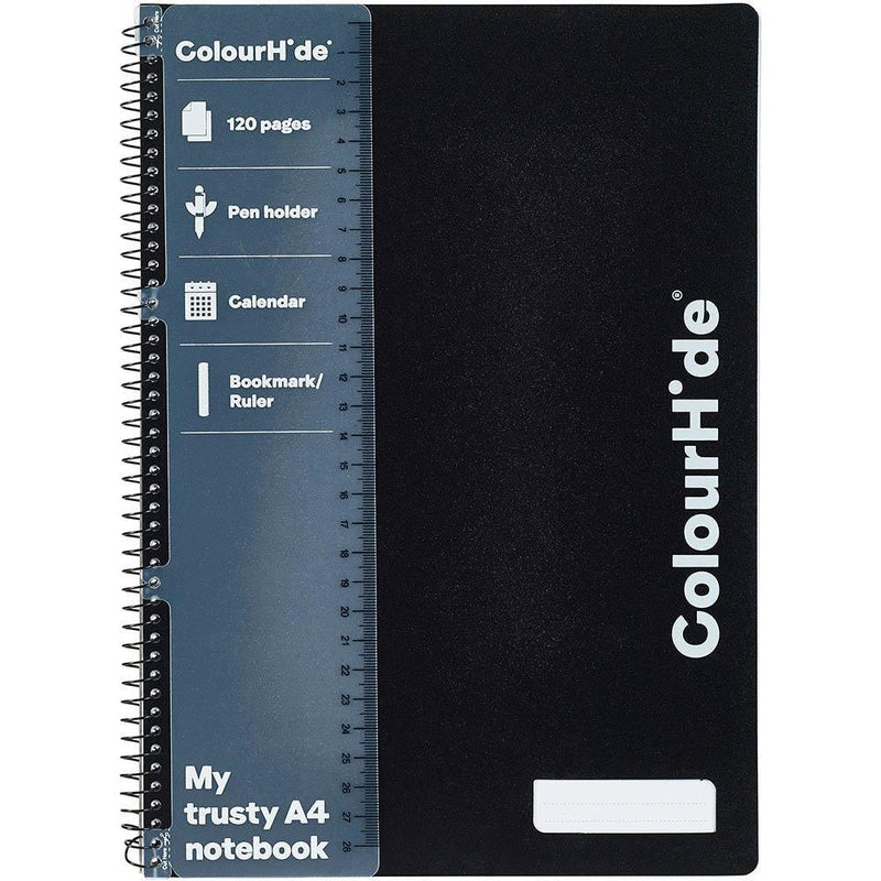 Colourhide Notebook 120 Page A4 Black 1719442H - SuperOffice