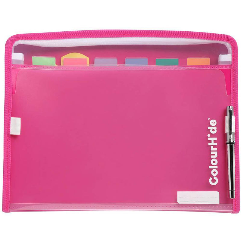 Colourhide Zipit Pp Expanding File 7 Pocket Foolscap Pink 9026009 - SuperOffice