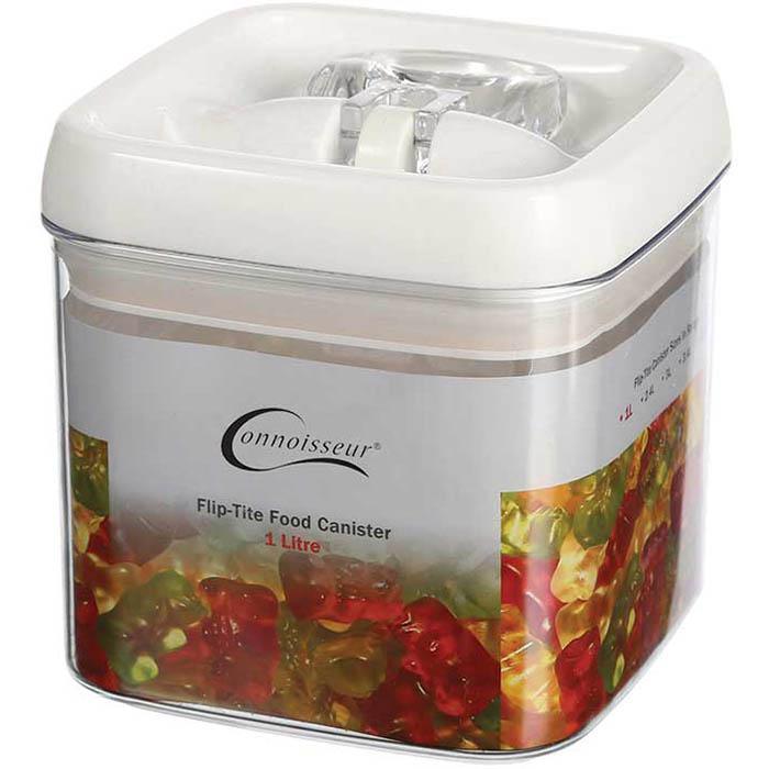 Connoisseur Flip-Tite Canister Square 1 Litre 424001 - SuperOffice