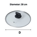 Connoisseur Glass Lid Cap 30cm Pan Frypan Pot Transparent 300mm 8 Pack BULK 7502445 (8 Pack) - SuperOffice