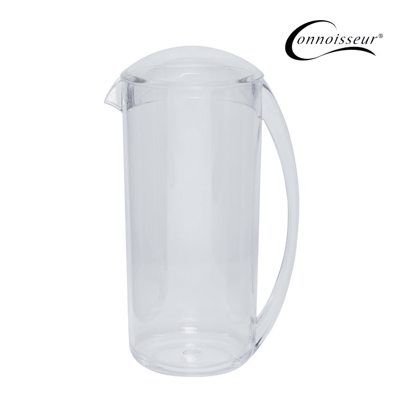 Connoisseur Water Jug Flask Plastic With Lid 2L Clear Transparent 6 Pack 5380020 (6 Pack) - SuperOffice