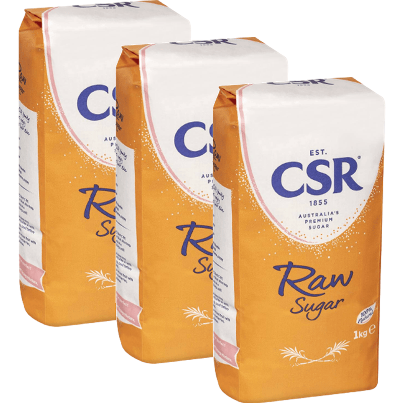 CSR Raw Sugar 1kg Bags 3 Pack Bulk 38512 (3 Pack) - SuperOffice