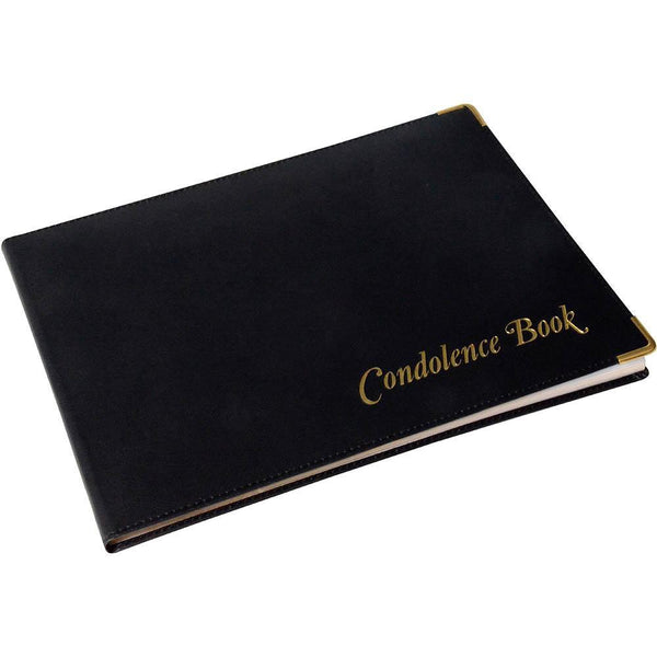 Cumberland Condolence Book Pu Padded Stitched 195 X 265Mm Black 519867 - SuperOffice