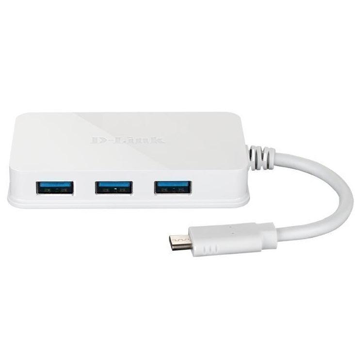 D-Link USB-C to 4-Port USB 3.0 Hub White DUB-H410 - SuperOffice