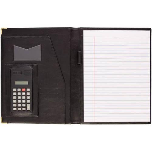 Debden Economy Conference Folder With Full Size Calculator A4 Black Pu Cover 8661U99 - SuperOffice