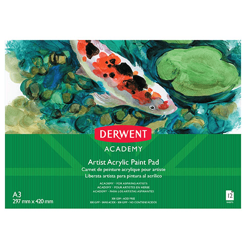 Derwent Academy Artist Acryclic Paint Pad Landscape 12 Sheets A3 5 Pack R31210F (5 Pack) - SuperOffice