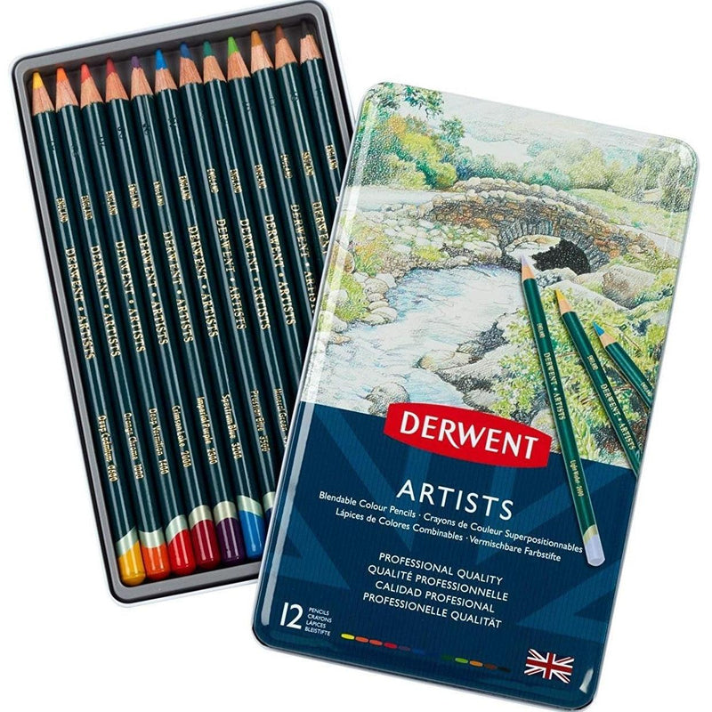 Derwent Artist Pencils 4mm Tin 12 Set R32081 - SuperOffice