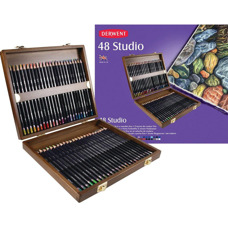 Derwent Studio Colour Pencils Wooden Box Set 48 Artists R0700822 - SuperOffice