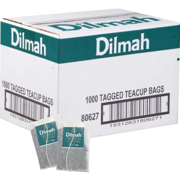 Dilmah Premium 1000 Tagged Black Ceylon Tea Cup Bags Carton Box Bulk 390227 - SuperOffice