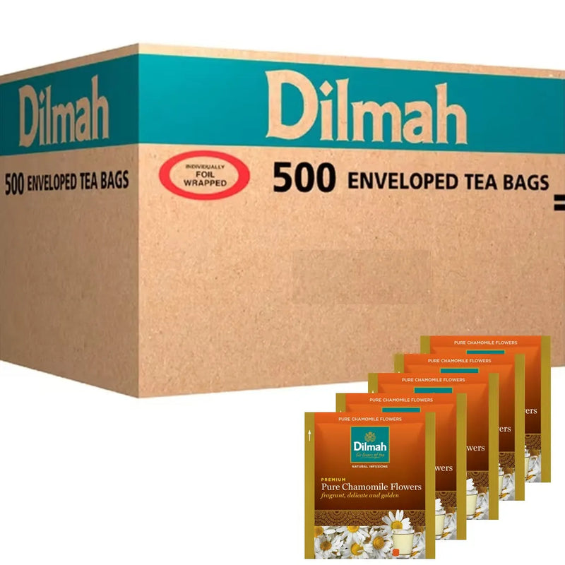 Dilmah Premium Chamomile Individually Wrapped Tea Bags Envelope Packs Box 500 124983 (Chamomile) - SuperOffice