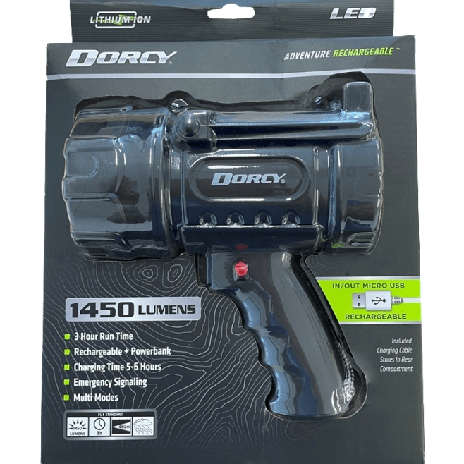 Dorcy 1450 Lumen Rechargable Spotlight Torch Built-In Power Bank 3 Modes D1038 - SuperOffice