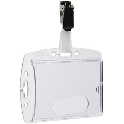 Durable Acrylic Security Pass Holder With Rotating Clip Box 25 800519 - SuperOffice