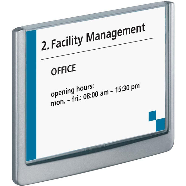 Durable Click Sign Plastic 149 X 105.5Mm Grey 486137 - SuperOffice