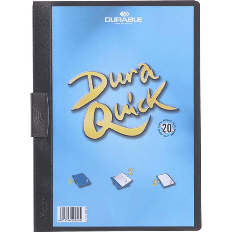 Durable Duraquick Clip File 20 Sheet Capacity A4 Black 227001 - SuperOffice