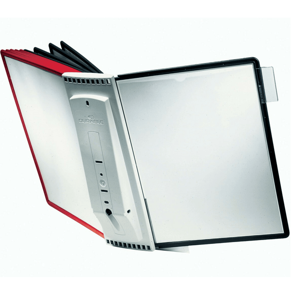 Durable Sherpa Display System Wall Bracket 10 Panels Black/Red 563100 - SuperOffice