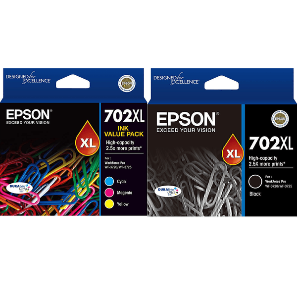 Epson 702XL Ink Cartridge High Yield Black/Cyan/Magenta/Yellow Set Epson 702XL Set - SuperOffice