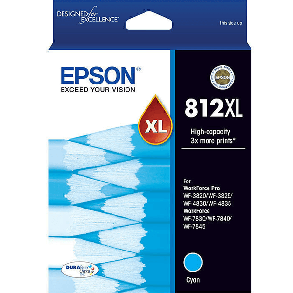 Epson 812XL Ink Cartridge High Yield Cyan C13T05E292 Genuine Original C13T05E292 - SuperOffice