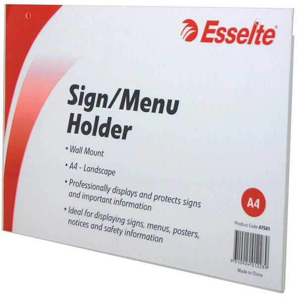 Esselte Sign / Menu Holder Wall Mount Landscape A4 47581 - SuperOffice