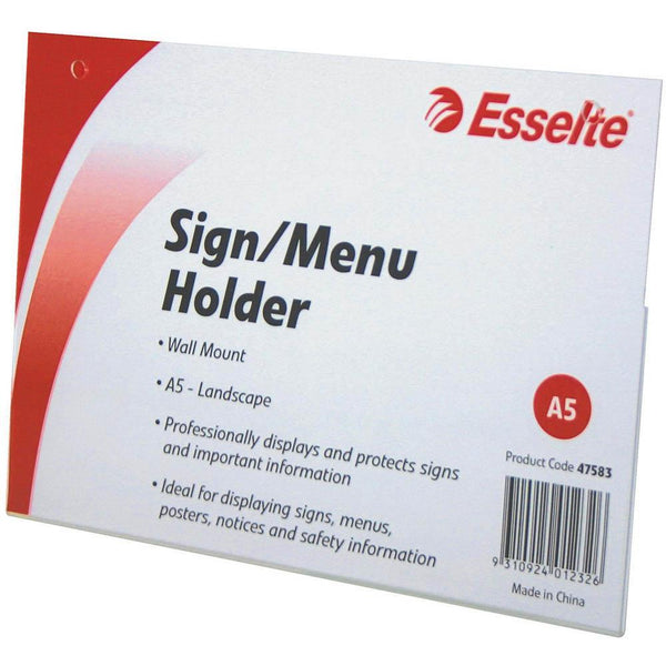 Esselte Sign / Menu Holder Wall Mount Landscape A5 47583 - SuperOffice