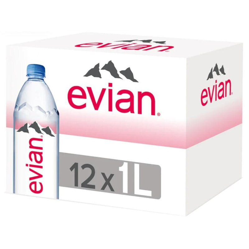 Evian Natural Mineral Water 1L Bottles Box of 12 Bulk 3068320015231 - SuperOffice