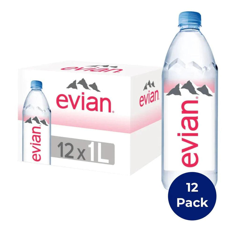 Evian Natural Mineral Water 1L Bottles Box of 12 Bulk 3068320015231 - SuperOffice