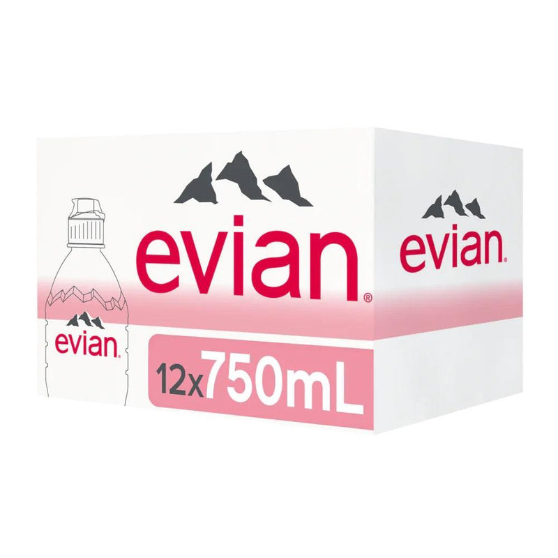 Evian Natural Mineral Water 750ml Bottles Box 12 Bulk 03068320014074 - SuperOffice