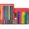 Faber-Castell 64 Pack Classic Coloured Pencils + Connector Marker Pens Tin Set Eraser Sharpener 63-115881 - SuperOffice