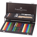 Faber-Castell Art Graphic 54 Piece Compendium Wooden Case Set Box 18-110088 - SuperOffice