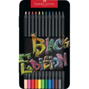 Faber-Castell Black Edition Colour Pencils Tin 12 Pack Set 16-116413 - SuperOffice