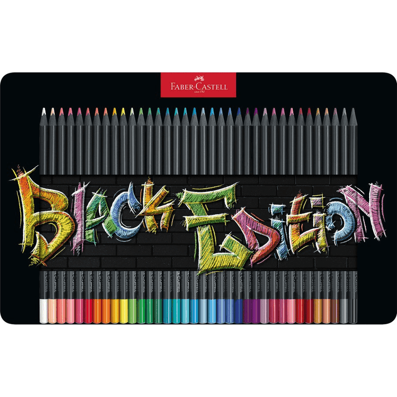 Faber-Castell Black Edition Colour Pencils Tin 36 Pack Set 16-116437 - SuperOffice