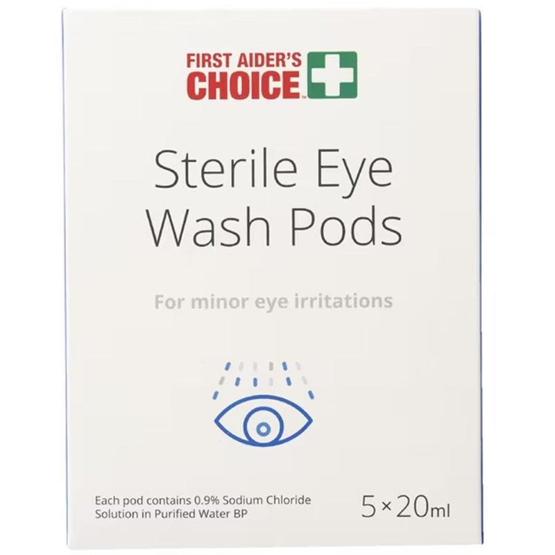 First Aiders Choice Saline Eye And Wound Wash 20mL 5 Pack 570358 - SuperOffice