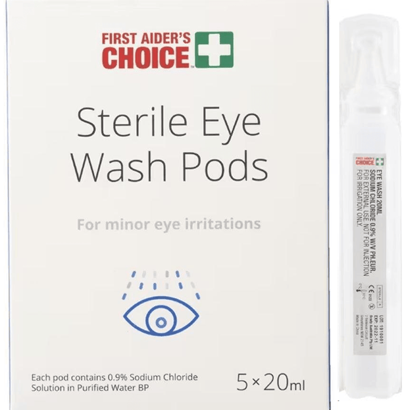 First Aiders Choice Saline Eye And Wound Wash 20mL 5 Pack 570358 - SuperOffice