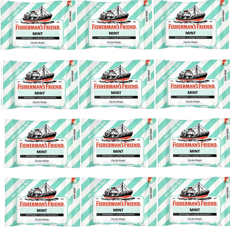 Fisherman's Friend Peppermint Sugar Free Mints 25g Box 12 5000357105576 (Peppermint) - SuperOffice