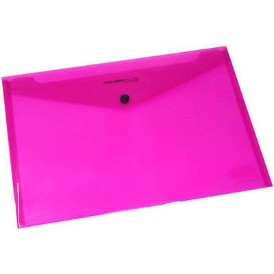 Foldermate Pop Gear Document Wallet Pp Button Closure A4 Pink 28620 - SuperOffice