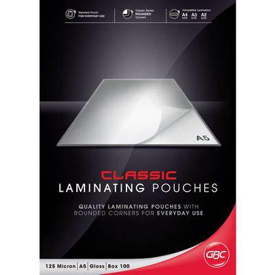 Gbc Laminating Pouch 125 Micron A5 Clear Pack 100 BL125MA5 - SuperOffice