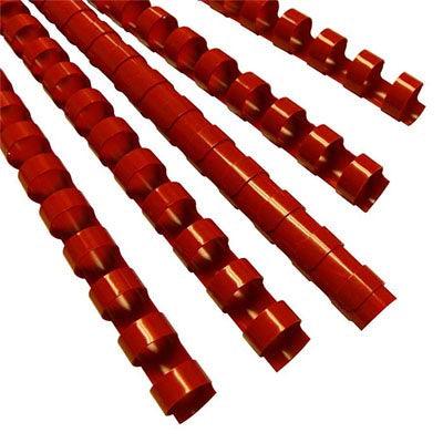 Gbc Plastic Binding Comb Round 21 Loop 25Mm A4 Red Pack 50 BEP25R50 - SuperOffice