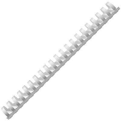 Gbc Plastic Binding Comb Round 21 Loop 25Mm A4 White Pack 50 BEP25W50 - SuperOffice