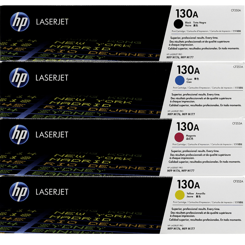 HP 130A Toner Ink Cartridge Black/Cyan/Magenta/Yellow Set LaserJet Genuine HP 130A Set - SuperOffice