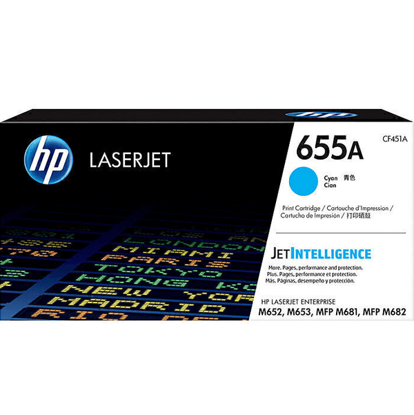 HP 655A Toner Ink Cartridge Cyan CF451A Genuine LaserJet CF451A - SuperOffice