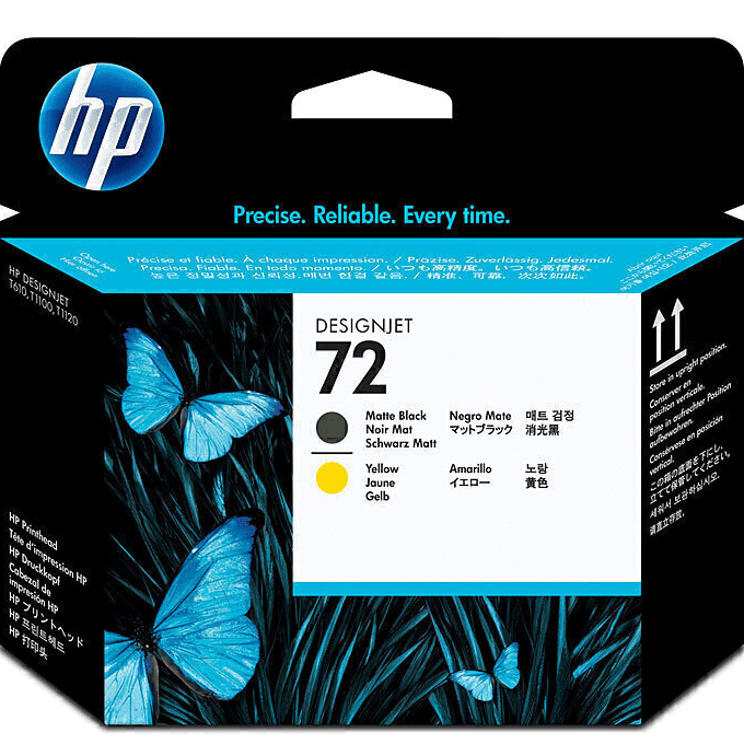 HP 72 Printhead Matte Black And Yellow DesignJet C9384A Genuine C9384A - SuperOffice