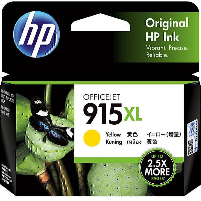 HP 915XL Ink Cartridge High Yield Yellow Genuine Original 3YM21AA - SuperOffice