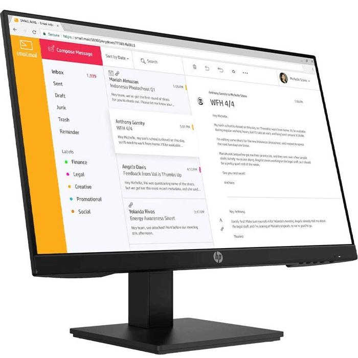 HP P24H G4 23.8" Full HD Anti-Glare Business IPS Monitor Height/Pivot/Swivel/Tilt Adjustable 7VH44AA - SuperOffice