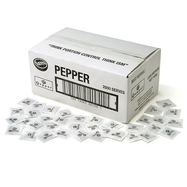 ISM Pepper Individual Serve 3gm 2000s Sachets Bulk Carton 308694 - SuperOffice