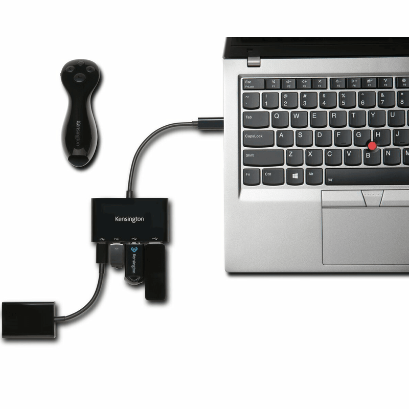 Kensington CH1000 USB-C 4 Port USB Hub Adapter Extender 39124 - SuperOffice