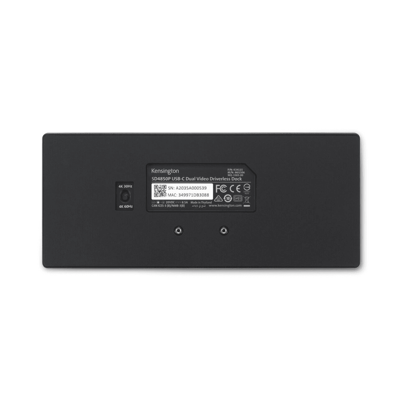 Kensington Docking Station SD4850P USB-C 10Gbps Dual Video Driverless 100W PD Black K34115AP - SuperOffice